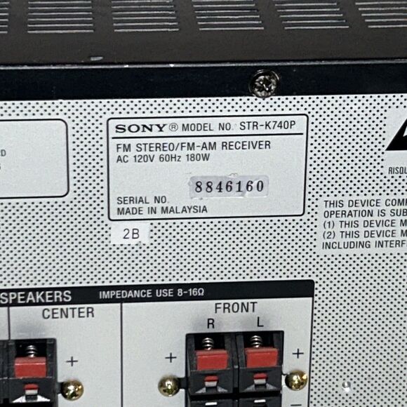 Sony STR-K740P 5.1 Dolby Digital 80w per channel Stereo Surround Receiver No Rmt - Picture 5 of 5